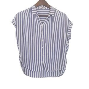 Madewell Central Shirt Womens Small Blue White Striped Short Sleeve Button Down